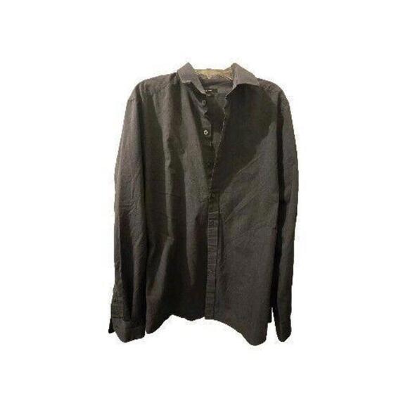 Bar III Mens Dress Shirt Charcoal Knit Slim Fit Stretch Gray M 15.5  34"/35"‎ - Picture 1 of 9